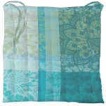 Set of 2 chair cushions, 1 side coated and 1 side cotton, turquoise 38x38x3 cm