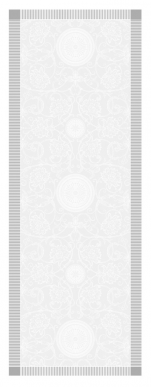 Chemin de table 54x149 cm 100% coton jacquard blanc, anti-tâche résistant