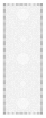 Table runner 54x149 cm 100% white jacquard cotton, stain resistant treatment