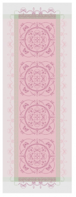 Table runner 54x149 cm 100% pink jacquard cotton, stain resistant treatment