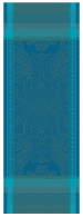 Chemin de table 54x149 100% coton jacquard bleu/turquoise anti-tâche résistant