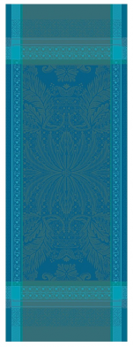 Table runner 54x149 100% blue/turquoise jacquard cotton stain resistant