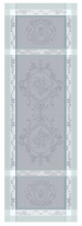 Tafelloper 55x150 cm 100% grijs/groen katoen, vlekbestendige behandeling