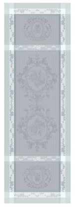 Table runner 55x150 cm 100% grey/green cotton, stain resistant treatment