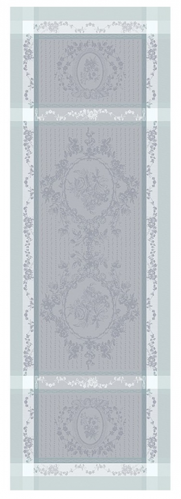 Table runner 55x150 cm 100% grey/green cotton, stain resistant treatment