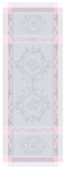 Tafelloper 55x150 cm 100% grijs/roze katoen, vlekbestendige behandeling