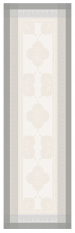 Table runner 54x180 100% cotton ivory/biege trim stain resistant