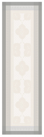 Table runner 54x180 100% cotton ivory/biege trim stain resistant