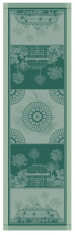 Table runner 54x180 100% cotton green greenhouses and palms stain resistant