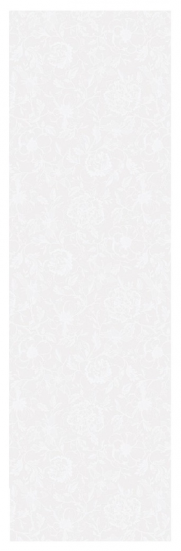 Tischläufer 55x180 cm100% Baumwolle weiße Blumen auf weißem Hintergrund