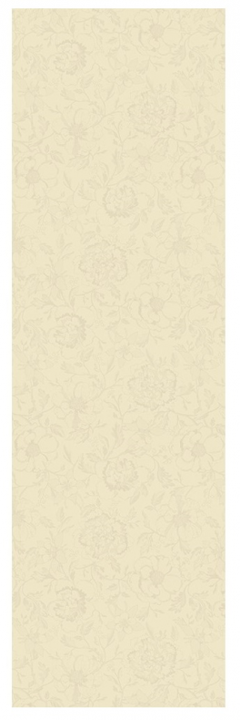 Tischläufer 55x180 cm100% Baumwolle Elfenbeinblumen auf Ecru-Hintergrund