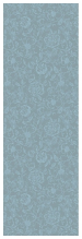 Table runner 55x180 cm 100% cotton blue flowers on a blue background