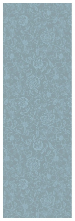 Tafelloper 55x180 cm 100% katoen blauwe bloemen op een blauwe achtergrond
