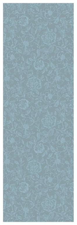 Table runner 55x180 cm 100% cotton blue flowers on a blue background