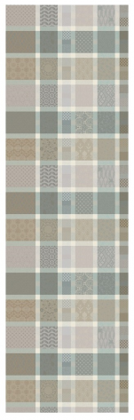 Chemin de table 55x180 cm 100% coton patchwork gris/beige