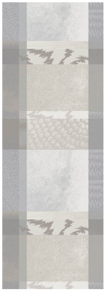 Chemin de table 55x180 cm 100% coton jeux et estompages de gris et de beige