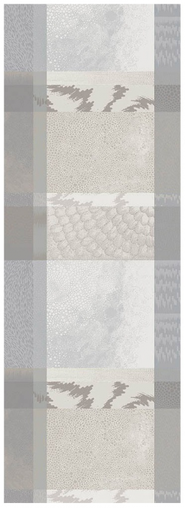 Tafelloper 55x180 cm 100% katoen grijze en beige spellen