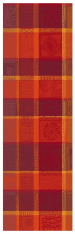 Table runner 55x180 cm 100% cotton red/orange/pink/yellow plants and wood