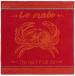 Handdoek 50X50 cm rood/oranje krabben 100% katoen jacquard
