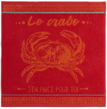 Hand towel 50x50 cm red/orange crab 100% cotton jacquard