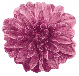 Tapis de bain fleur rose 100 cm de diamètre 100% coton éponge 1900 gr/m²