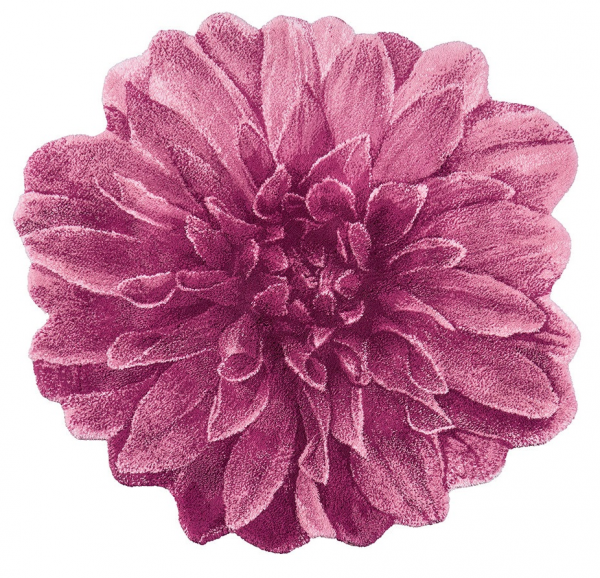 merk Clan Hollywood Badmat roze bloem met een diameter van 100 cm 100% katoenen badstof, z