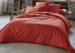 Duvet cover + pillowcase 100% cotton percale ski embroidered coral orange