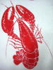 Bavoir dessin homard rouge 100% coton