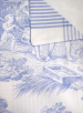 Dekbedovertrek + slopen 65x65 cm Toile de Jouy 100%  katoen perkal