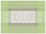 Placemat 40x55 cm 100% cotton butterfly medallion, green almond