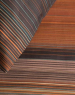 Housse couette et taie 60x70 cm 100% coton satin lignes orange/vert/brun