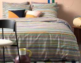 Bettbezug Kissenbezug 60x70 100% Baumwolle percaline mehrfarbige Linien