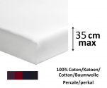 Drap housse 100% coton percale couleur foncé longeur 200cm matelas jusqu'à 35cm