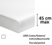 Fitted sheet 100% cotton white percale, length 200 cm, mattress up to 45 cm