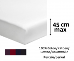 Spannbetttuch 100% Baumwolle Perkal dunkle Farben Länge 200 Matratze bis 45cm