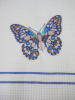 Gerechten Handdoeken 50x70 100% katoen reliëf wit borduurwerk Vlinder
