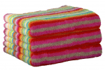 Drap de bain 70x180 cm 100% coton éponge lignés multicolores double face