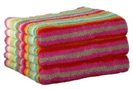 Bath sheet 70x180 cm 100% cotton terry multicolored lines double sided
