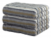 Bath sheet 70x180 cm 100% cotton terry multicolored grey lines double sided.