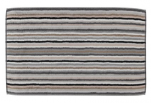 Tapis de bain 50x80 cm 100% coton éponge lignés multicolores gris double face