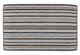 Badematte 50x80 cm 100% Baumwolle Frottier mehrfarbige Grau Linien doppelseitig