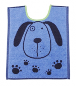 Bib 33x40 cm100% cotton blue and gray dog