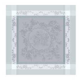 Napkin 53x55 cm medallion of gray flowers 100% cotton 220 gr/m²