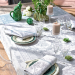 Serviette de table 53x55 cm médaillon de fleurs gris 100% coton 220 gr/m²