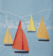 Duvet cover + pillowcase 100% cotton percale embroidered sailboats