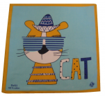 Children's handkerchief 29x29 cm 100% cotton: cat