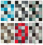 Badmat vierkante kleuren 100% acryl en anti-slip