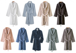 Shawl collar bathrobe 100% katoen badstof - 100% polyester microvezel zacht