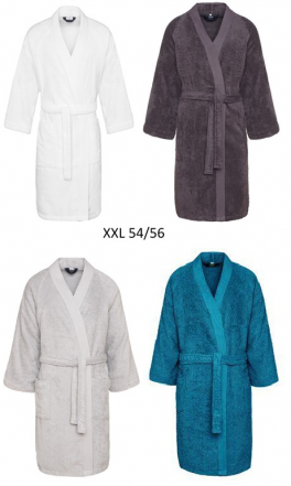 Bademantel Kimono 100% Baumwolle Frottee gekämmt 400 gr/m² XXL
