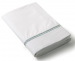 Drap de lit plat 100% coton percale blanc brodé feuilles